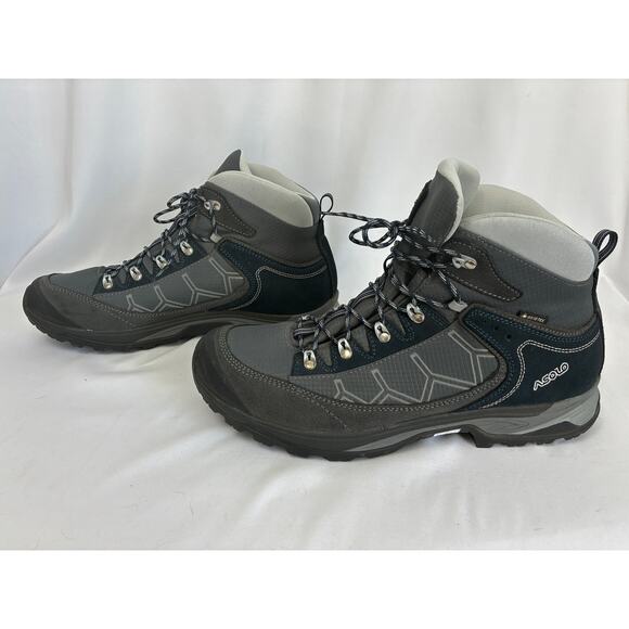 Asolo Falcon GV Boots Mens 12 Gray Blue Hiking Outdoor Trail Gore Tex - Picture 5 of 8